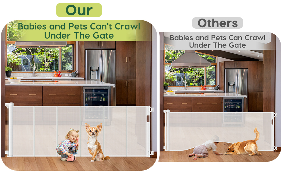 Reinforced 80 Inch Extra Wide Retractable Baby Gate with