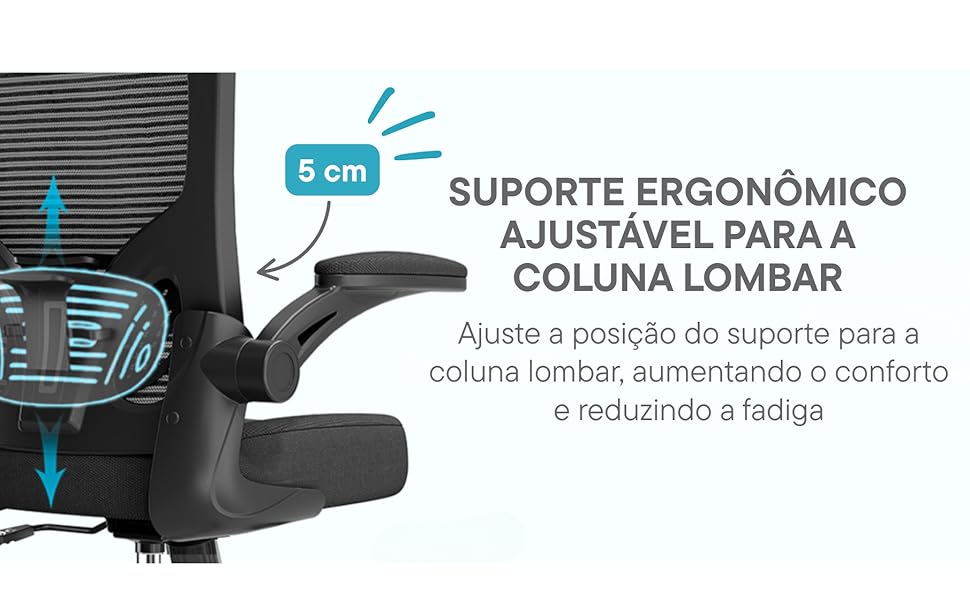 cadeira ergonômica confortável ajuste cokluna lombar cervical escritório gamer