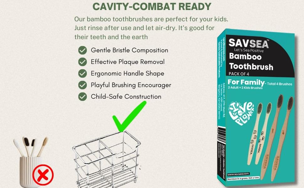 family toothbrush bamboo cavity