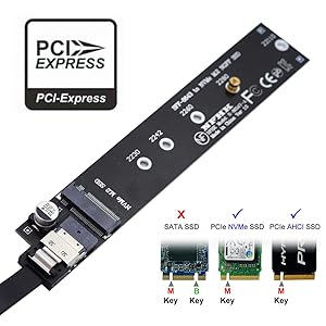 Amazon.co.jp: Xiwai NGFF M-Key NVMEオス-メス延長ケーブル40cm