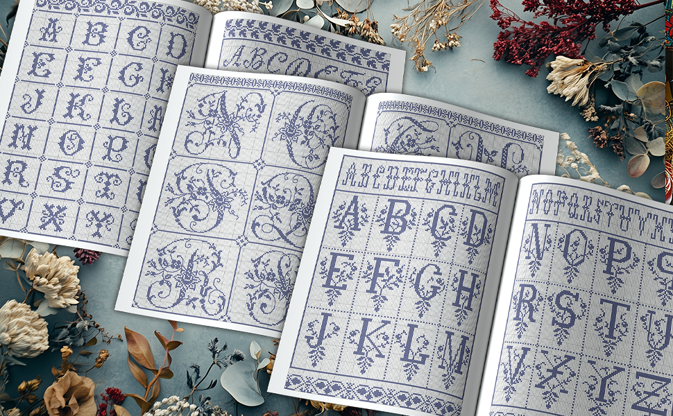 【希少！】Cross stitch letters BIBLE Vintage Alphabet Cross Stitch Encyclopedia: 150 Antique