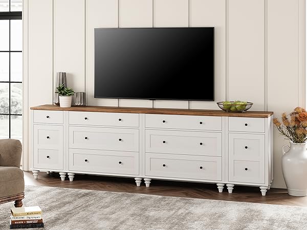 テレビボード 引き出し付き (TV cabinet with drawers) Dextrus TV Cabinet with Built-in Power Socket and Adjustable