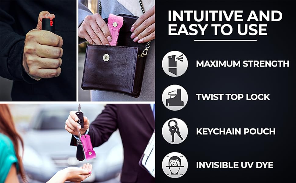 FIGHTSENSE Mini Stun Gun & Pepper Spray Combo Pack for