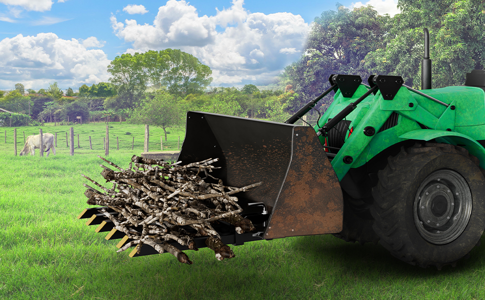 YINTATECH Clamp on Debris Forks to 60" Bucket, 4000 lbs