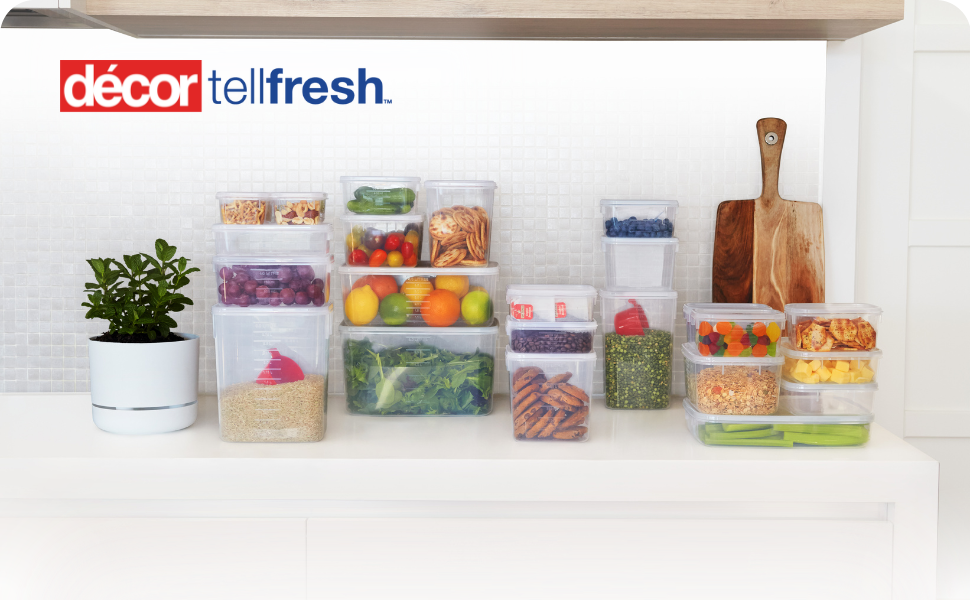 Décor Tellfresh Spaghetti storage jar, tall airtight food storage