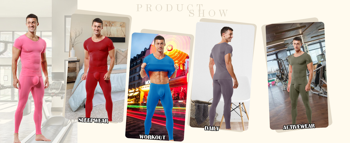 Mens Long Activewear Leggings Solid Casual Training Tights Workout Yoga Pants