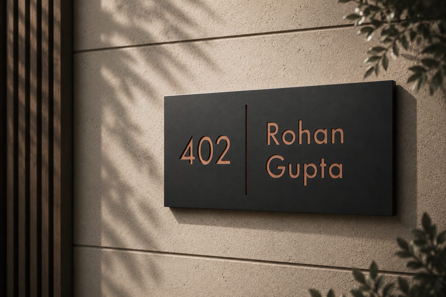 Name plate for home entrance | Wood Personalized NamePlate with 3D Letters | Door nameplates | Custom Name Plate For Home, Office and Outdoor Entrance | 15X30 cm | Wooden | Housewarming Gifts