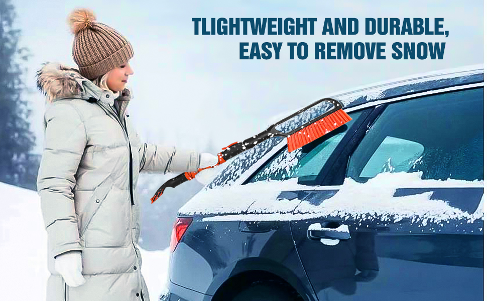 YeewayVeh 35" Ice Scraper for Car Windshield, Extendable Snow Brush with Foam Grip
