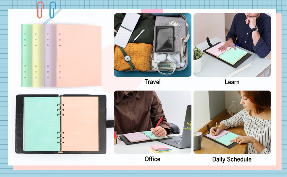 A5 Loose Leaf Paper, Skycase A5 Binder Planner Inserts Paper,160 Sheets