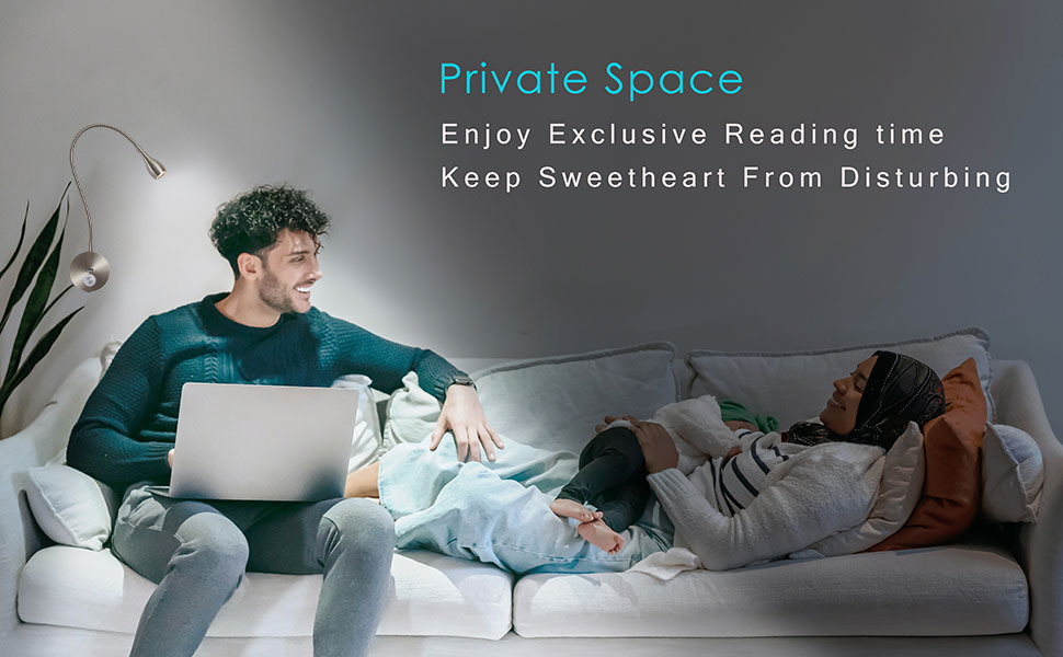 Rayefo Dimmable Bedside Plug in Reading Light, Minimalist LED Bed