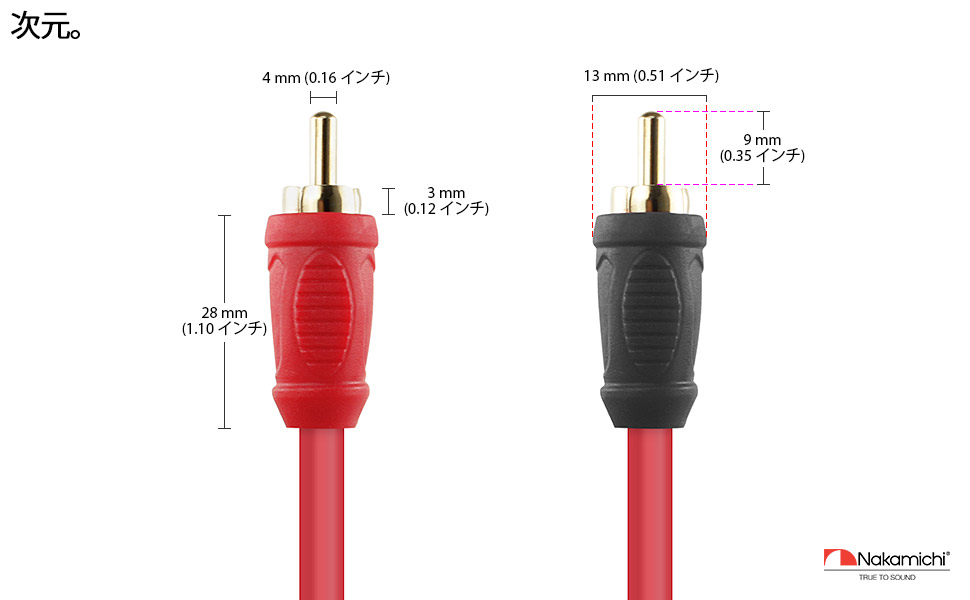 ナカミチ RCA 無酸素銅 (OFC) ケーブル