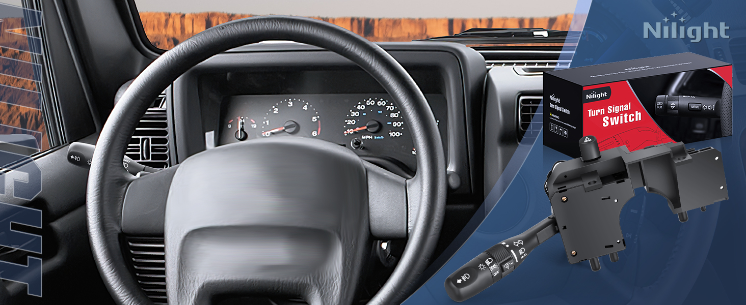 Nilight Turn Signal Switch Compatible with 2001-2006 Jeep TJ Wrangler Windshield Wiper Switch