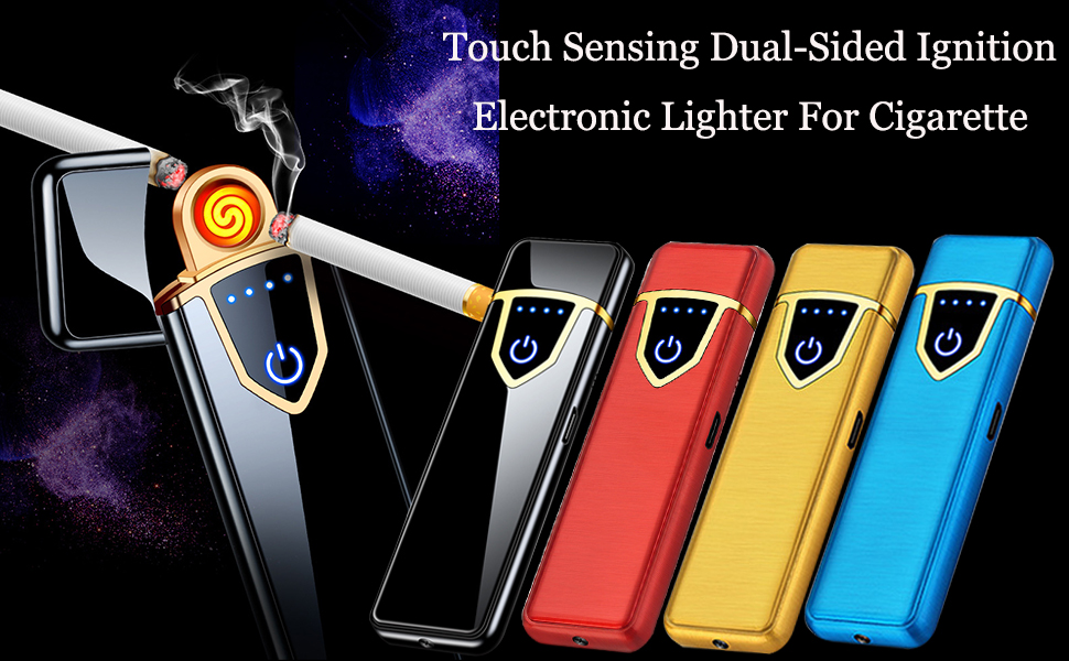 Electronic Lighter, Electric Lighter Windproof USB Rechargeable Slim Coil Lighter