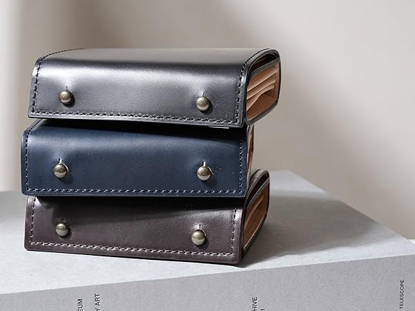 エムピウ m＋ ミッレフォッリエ 2 コードバン 三つ折り財布 ブラック millefoglieⅡ CORDOVAN27 | m+ online