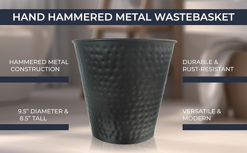 Monarch Abode Matte Black Hand Hammered Metal 2 Gallon