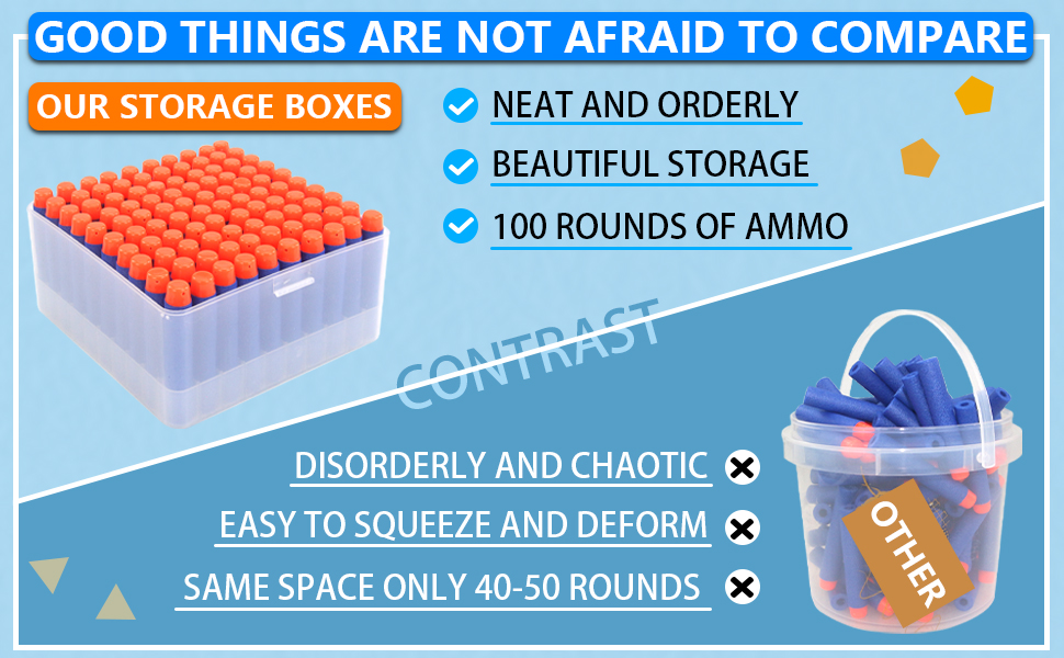 EKIND Foam Darts Neat Storage Boxes Compatible for Nerf