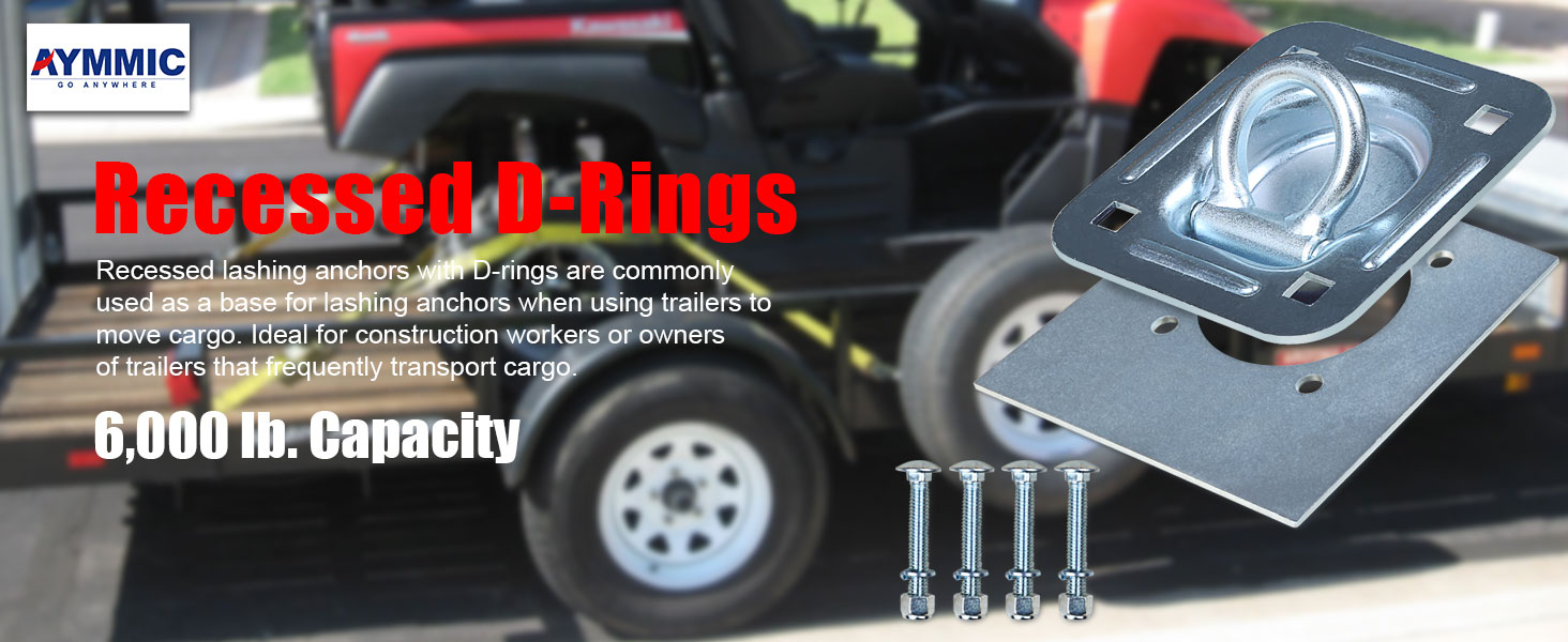 AYMMIC Recessed Tie Down DRings Anchor x 4Pack, 6,000 lb