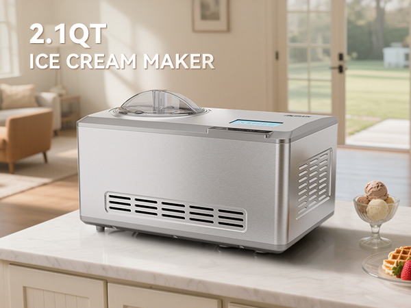 【新品・送料無料】COUPLUXアイスクリームメーカー 2.5リットル Amazon.com: COUPLUX 2.64 Qt Ice Cream Maker, Largest
