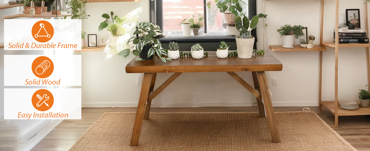 wooden farmhouse bench