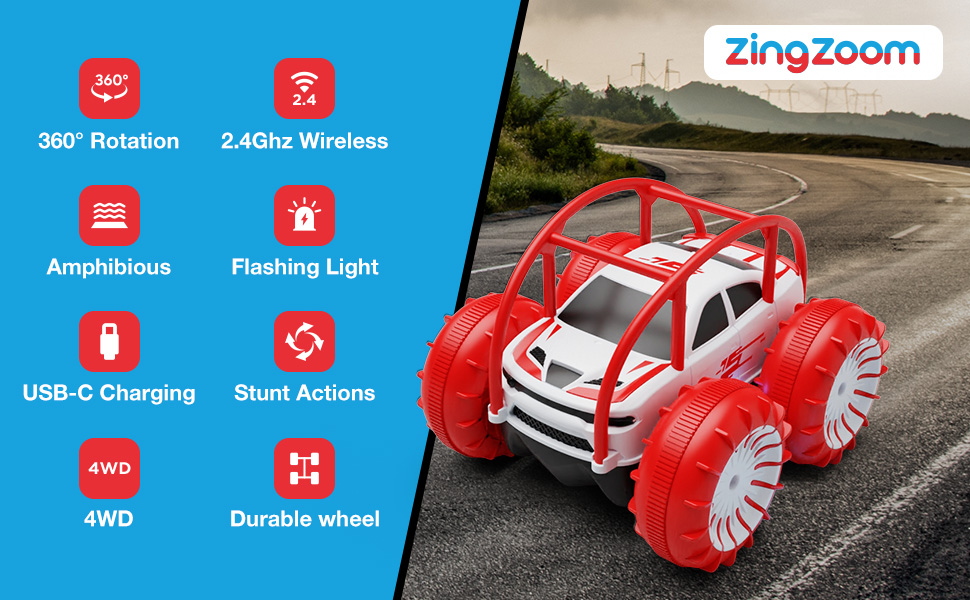 Amphibious Remote Control Car, Rechargeable Fast Direct Charging RC