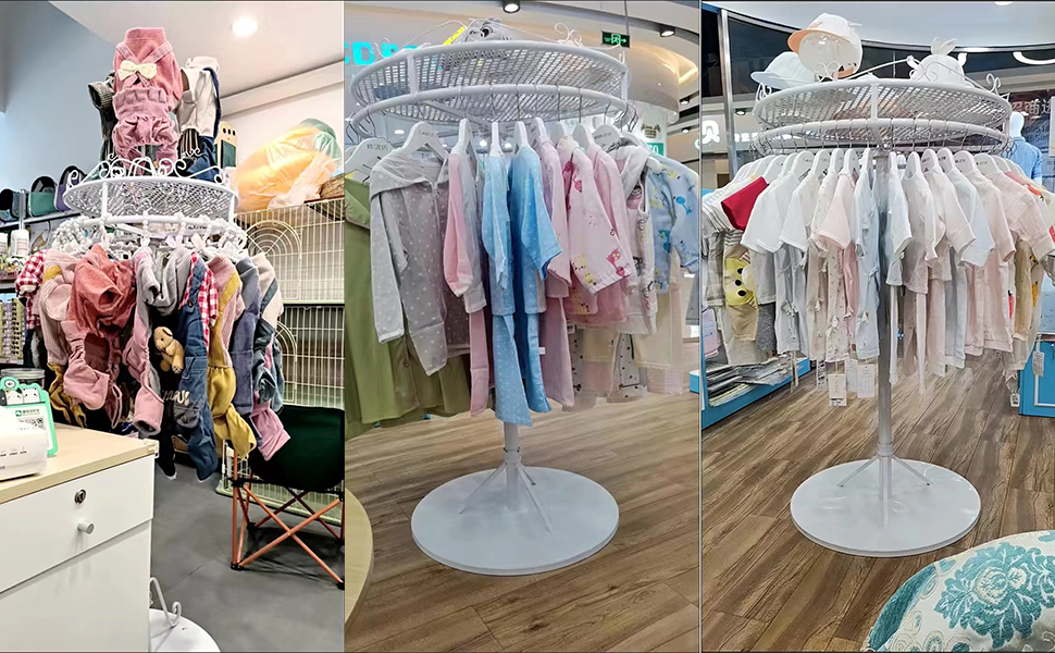 業務用　円形ハンガーラック Amazon｜回転ハンガーラック 円形金属衣類ラック 多機能メタル服