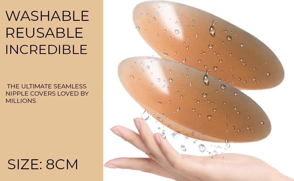 ASHOOOO 2 pair silicone nipple covers for women adhesive and reusable nipple covers reusable