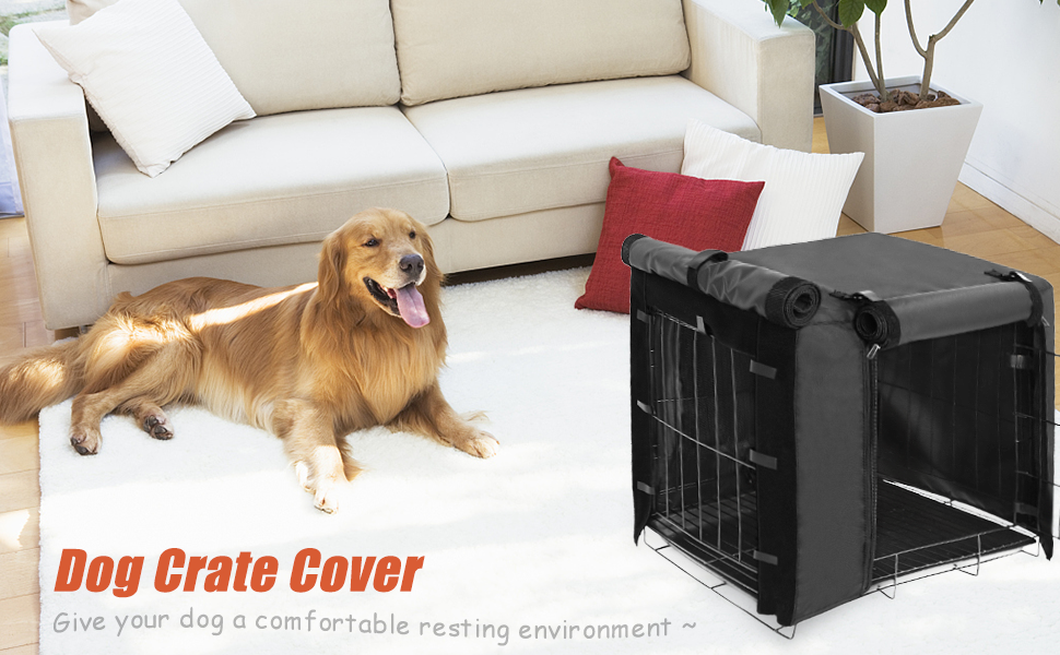 HABOPET Dog Crate Cover Waterproof, Double Door for Large