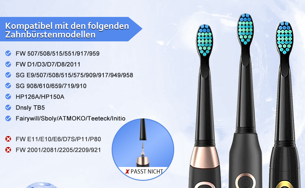 Amazon.de Teeteck Ersatzbürsten für Fairywill Zahnbürste, Weich Borste