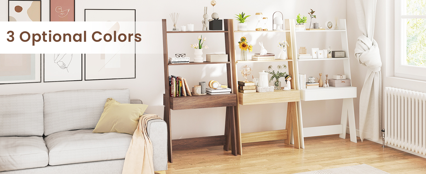 ladder bookshelf with drawer