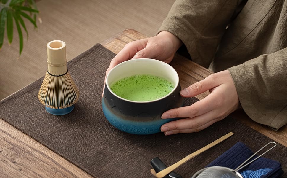 TEANAGOO Matcha Tea Set, Japanese Tea Set, Matcha Bowl, Matcha Bamboo Whisk, Scoop, Sifter