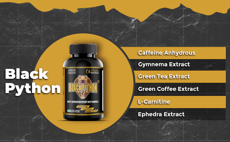 Mysha Nutrition Black Python | Made Up Of L-Carnitine, Green Tea, Green ...
