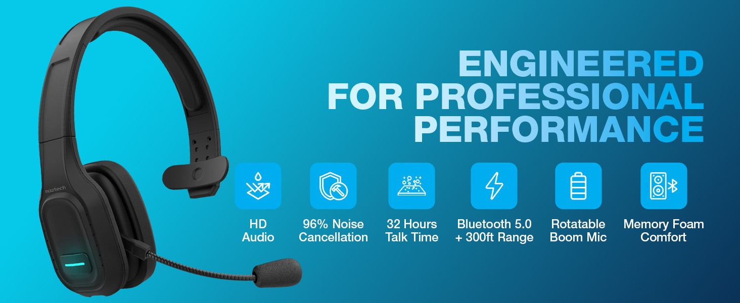 bluetooth headset for truckers noise cancelling headset for work wireless call center headset