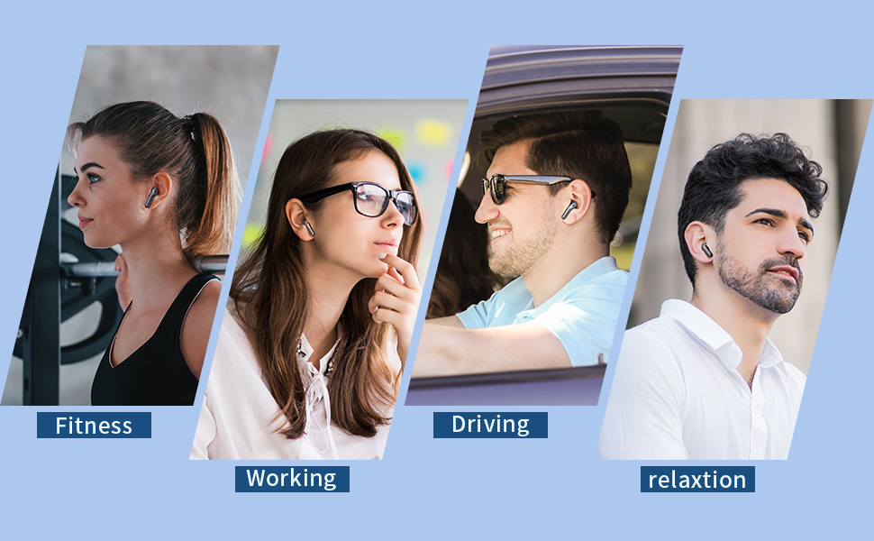 TAGRY Bluetooth Headphones 60H Playback True Wireless Earbuds LED Power