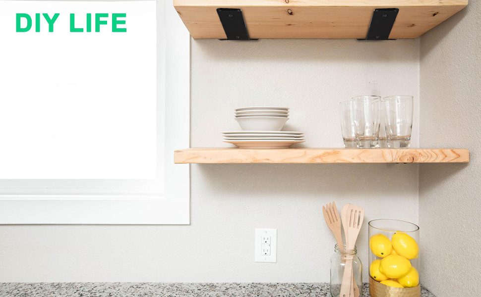 Shelf Brackets 8 Inch(6 PCS),Floating Shelf Bracket,Floating Shelves