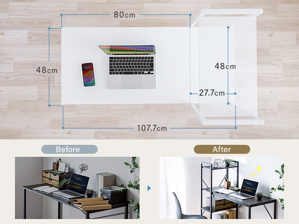 パソコンデスク rin Amazon | サンワダイレクト パソコンデスク ラック付き 幅107.7
