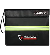 ROLOWAY Fireproof Document Bag (14 x 11 inch) with 5200℉ Upgraded Aluminum Foil Layer, Fireproof ...