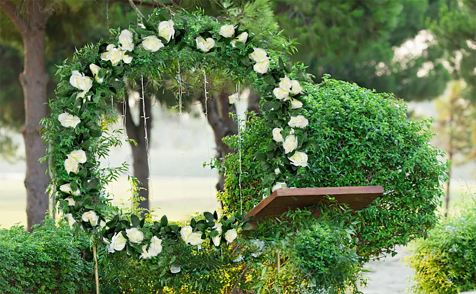 Fulercni 10PCS Fake Rose Garland, 7.5Ft Artificial Vines