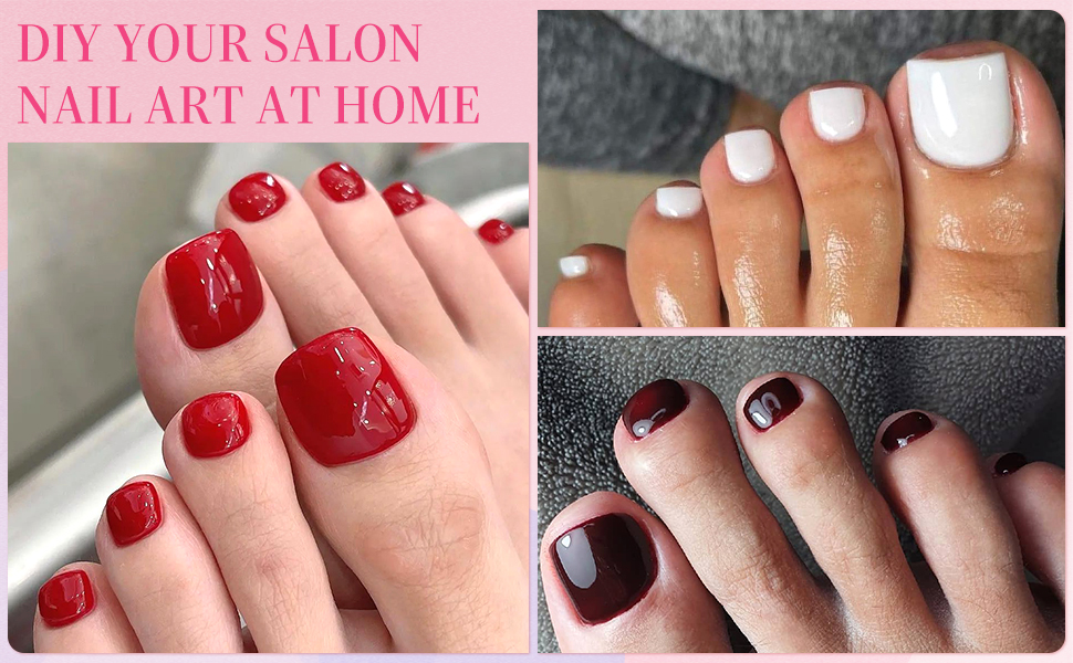 white press on toenails women glue on nails short fake nails toe nail tips acrylic toenails press