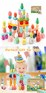 48PCS Wooden Building Blocks