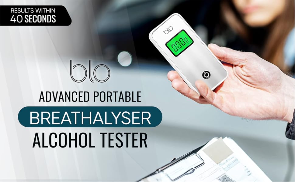 BLO Advanced Portable Breathalyser UK with 5 Mouthpiece Breath