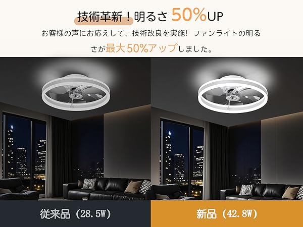 Amazon | シーリングファンライト coizabera 揺らぎ防止 8-12畳