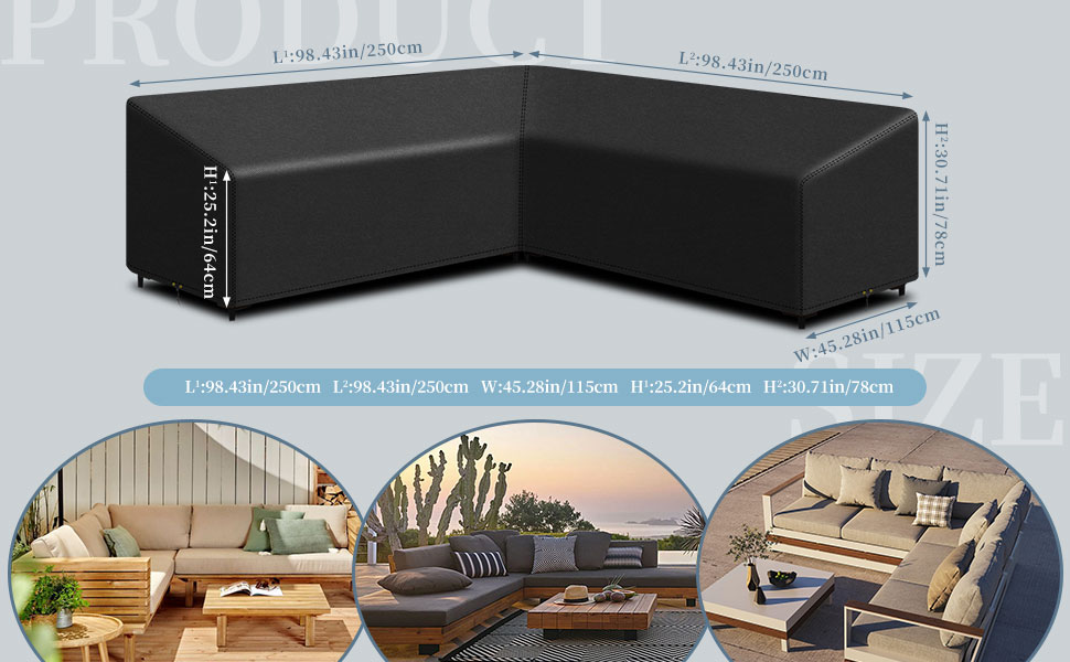L-Shape Garden Furniture Covers Waterproof