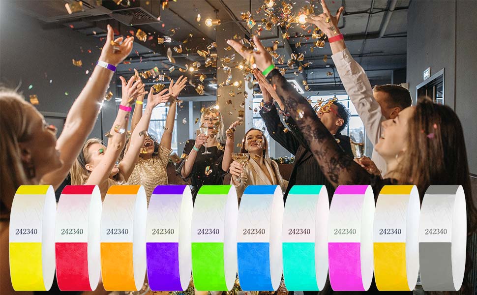 L LIKED 500pcs Numbered Wristbands, Waterproof Paper Bracelets Lightweight Concert Event