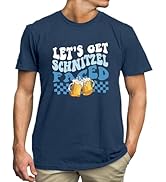 Oktoberfest Shirt Men Let's Get Schnitzel Faced Shirts Funny German Bavarian Beer Tees Bachelor P...