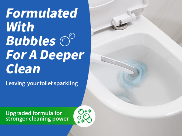 oshang Disposable Toilet Brush Bowl Cleaner Supplies Brush Holder Refills Deep Cleaning Bathroom