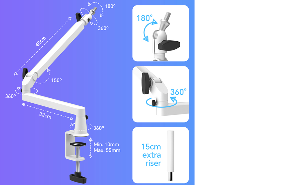 low profile boom arm