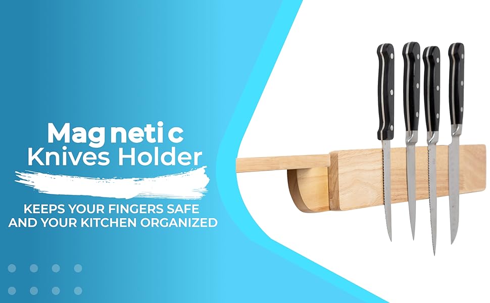 Comfify Bamboo Knife Holder with Shelf WallMounted, HeavyDuty Knife