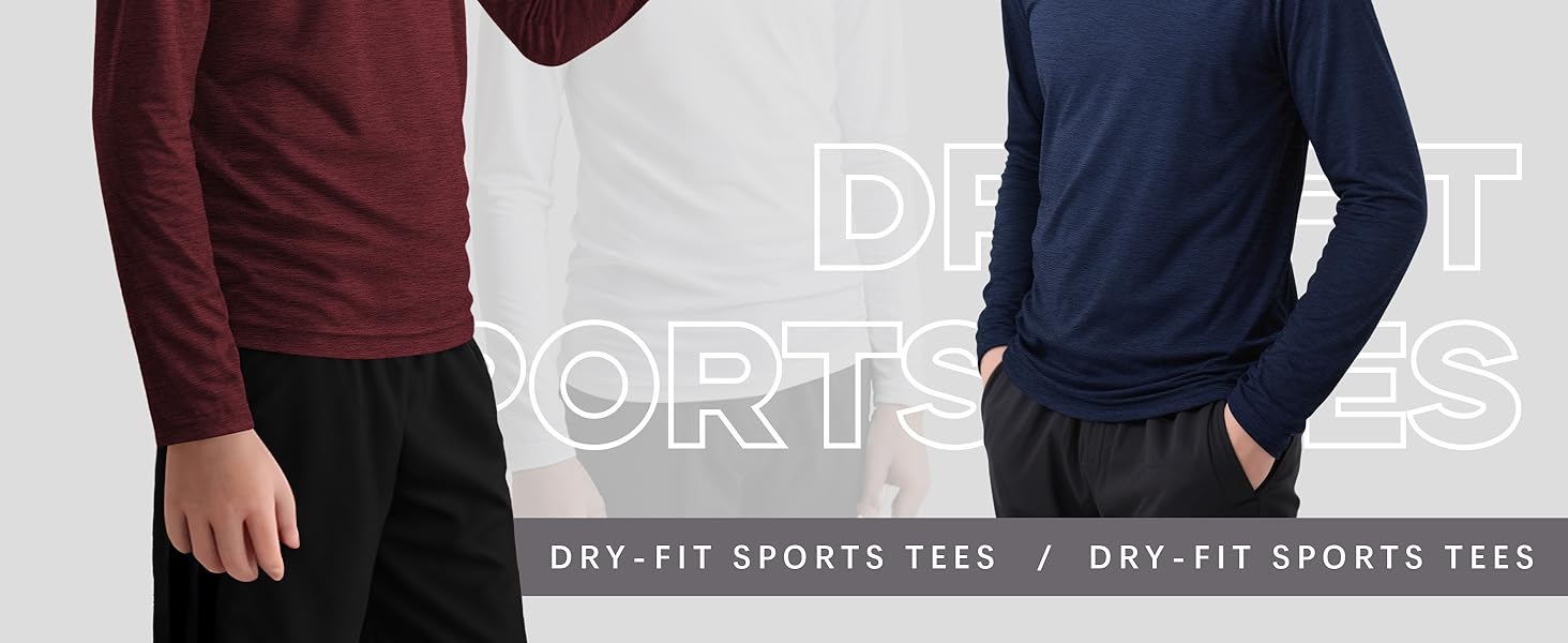 HXP 5 Pack Boys Long Sleeve Shirts Youth Dry Fit Shirts Boys' Activewear Athletic Performance T-Shirts Clothes 6-18 Years 16 boys long sleeve athletic shirts