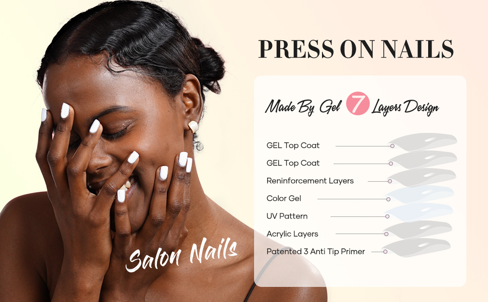 white press on nails