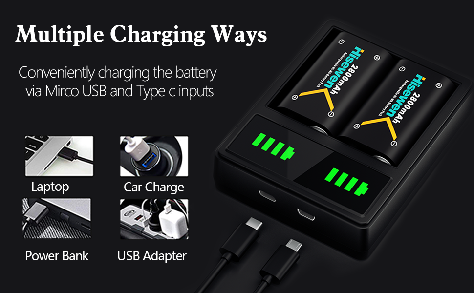 4 Pack 2800mAh Xbox Controller Battery, HighSpeed LED